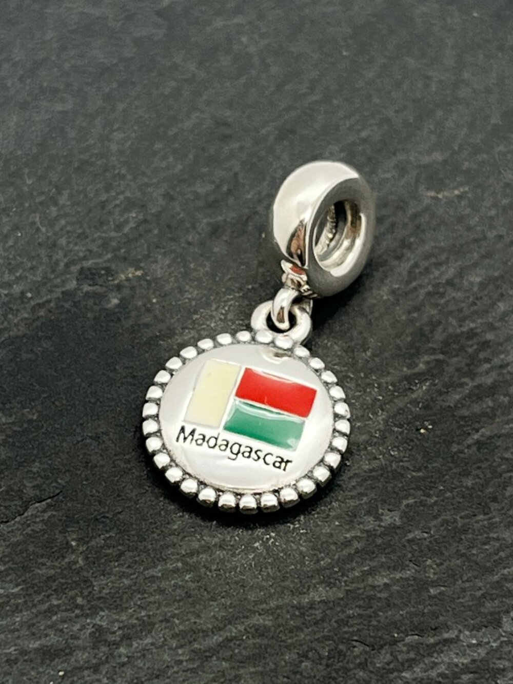 Pandora Madagascar Flag Exclusive Charm Sterling Silver Dangle Charm Jewelry
